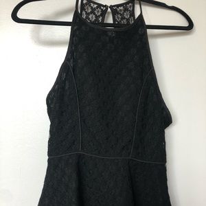 Tobi black lace peplum top (Never Worn)